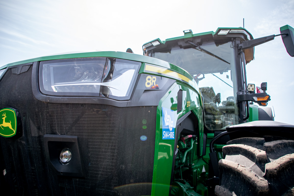 8R370 John Deere Tractor close up